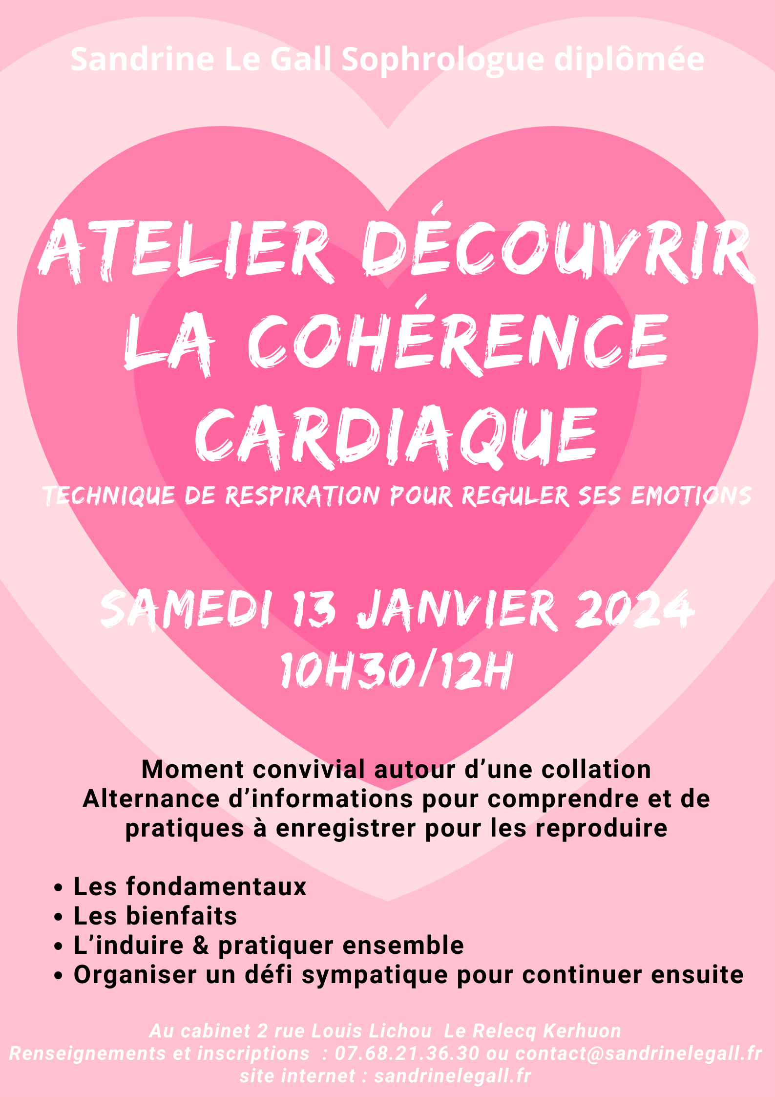 Atelier-Coherence-Cardiaque-sandrine le gall sophrologue hypnothérapeute brest le relecq kerhuon samedi 13 janvier 2024
